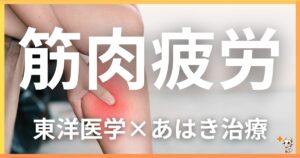 筋肉疲労を東洋医学の視点から解説|鍼灸・あん摩マッサージ指圧で自然に改善する方法